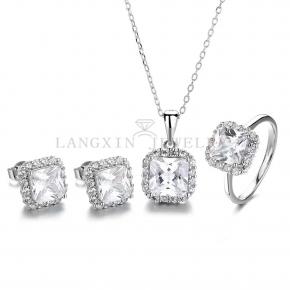 Square Diamond Jewelry Set