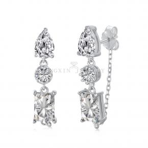 Zircon Colorful 925 Sterling Silver Drop Earrings