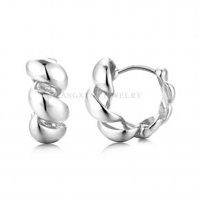 Gold Plated S925 Rould Hoop Loop Earrings