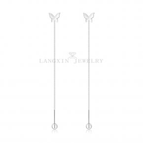 S925 Butterfly Long Drop Earrings