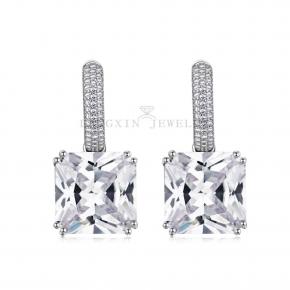 Diamond Drop Earrings with Cubic Zircon