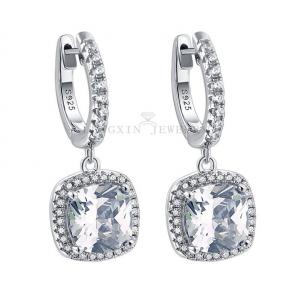 S925 Moissanite Gemstone Wedding Drop Dangle Earrings