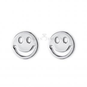 S925 Sterling Silver Smile Stud Earrings