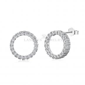 Sterling Silver Gold Plated Diamond Stud Earrings