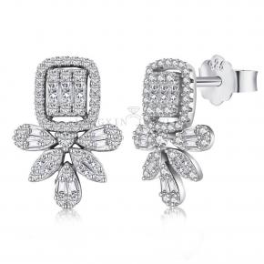 Cubic Zirconia Sterling Silver Earrings