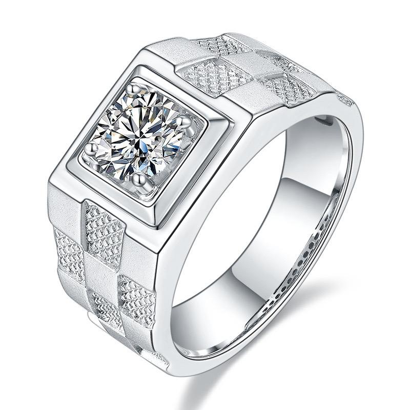 Cubic Zirconia 925 Sterling Silver Ring for Men