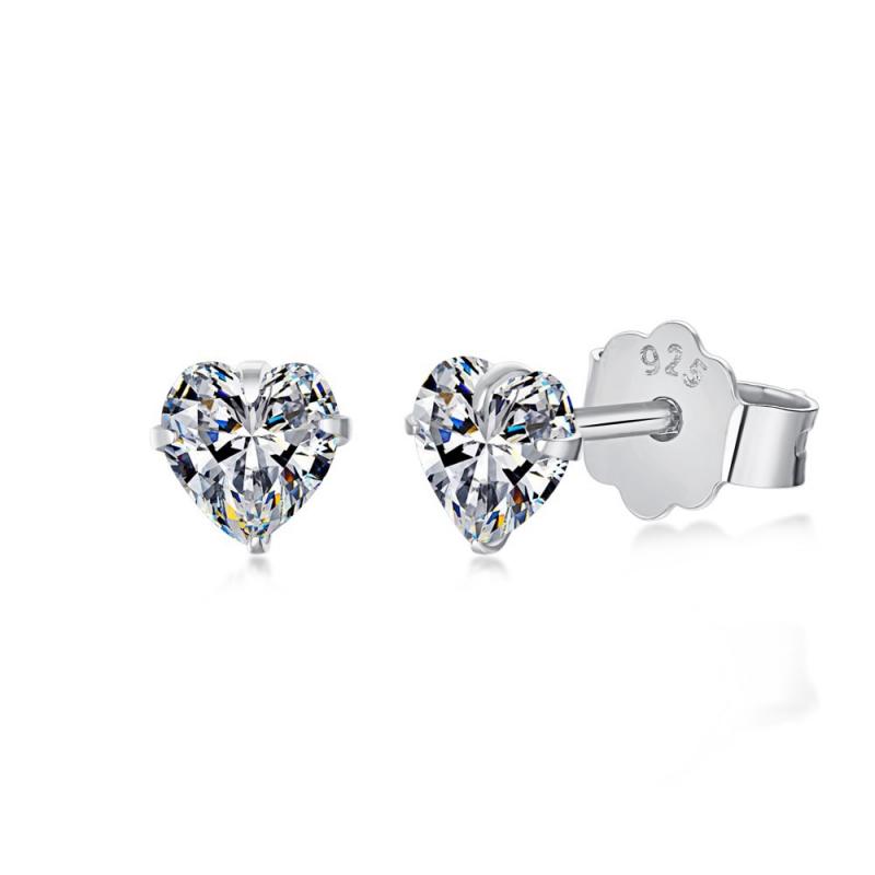 BLING oem jewelry heart shaped diamond earrings