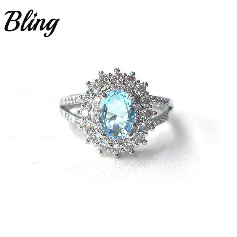 BLING oem jewelry fashin crystal zircon ring engagement silver ring