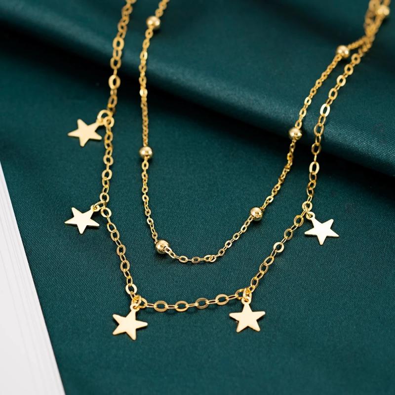 BLING oem jewelry star pendant layered necklace trendy necklace