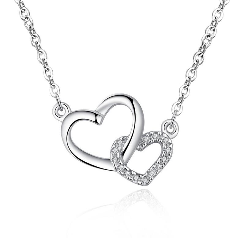 BLING oem jewelry heart to heart necklace