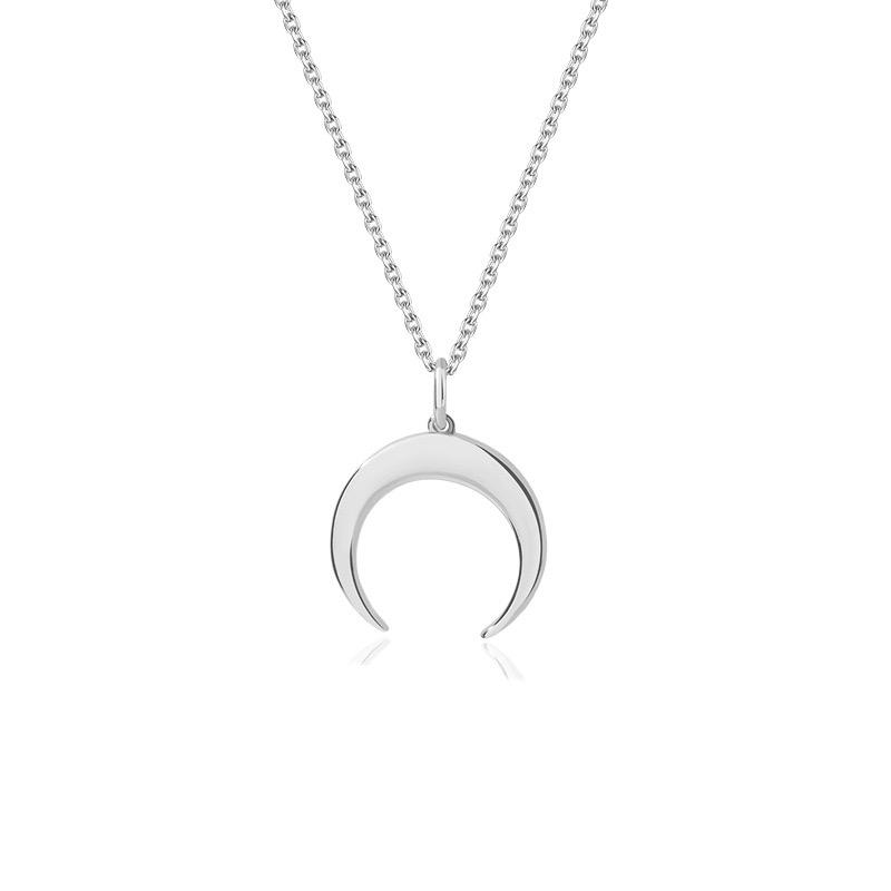 BLING oem jewelry S925 silver moon crescent necklace