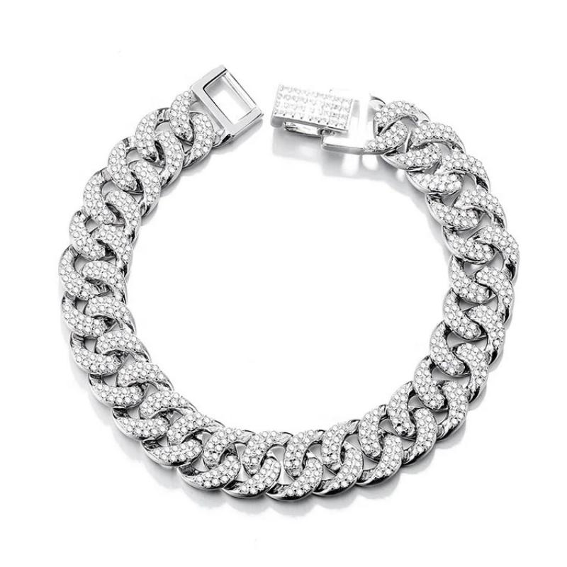 BLING oem jewelry silver cuban link bracelet