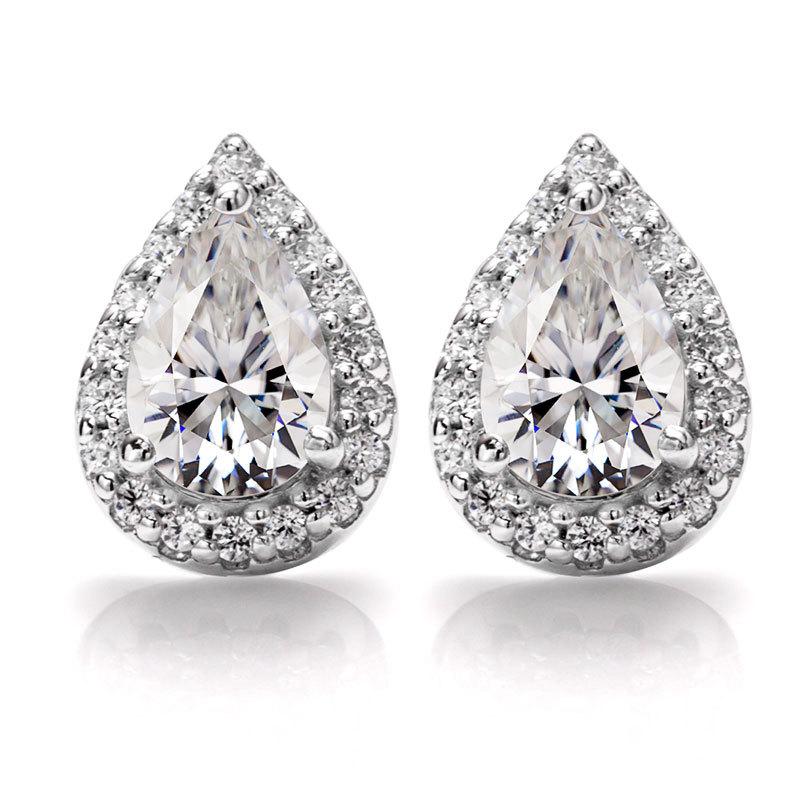 BLING oem jewelry drop shaped diamond earrings